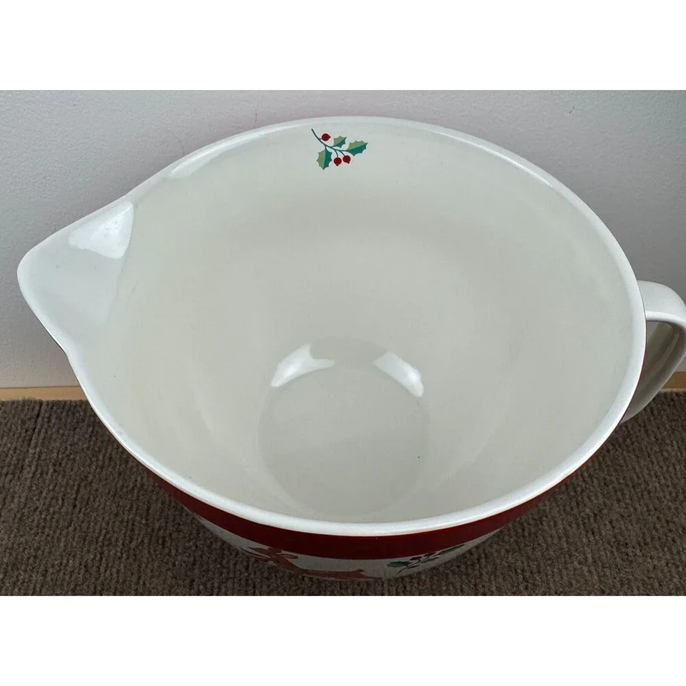 The Bakeshop By MasterClass Reindeer And Holy 3qt Ceramic Mixing Bowl W/Handle